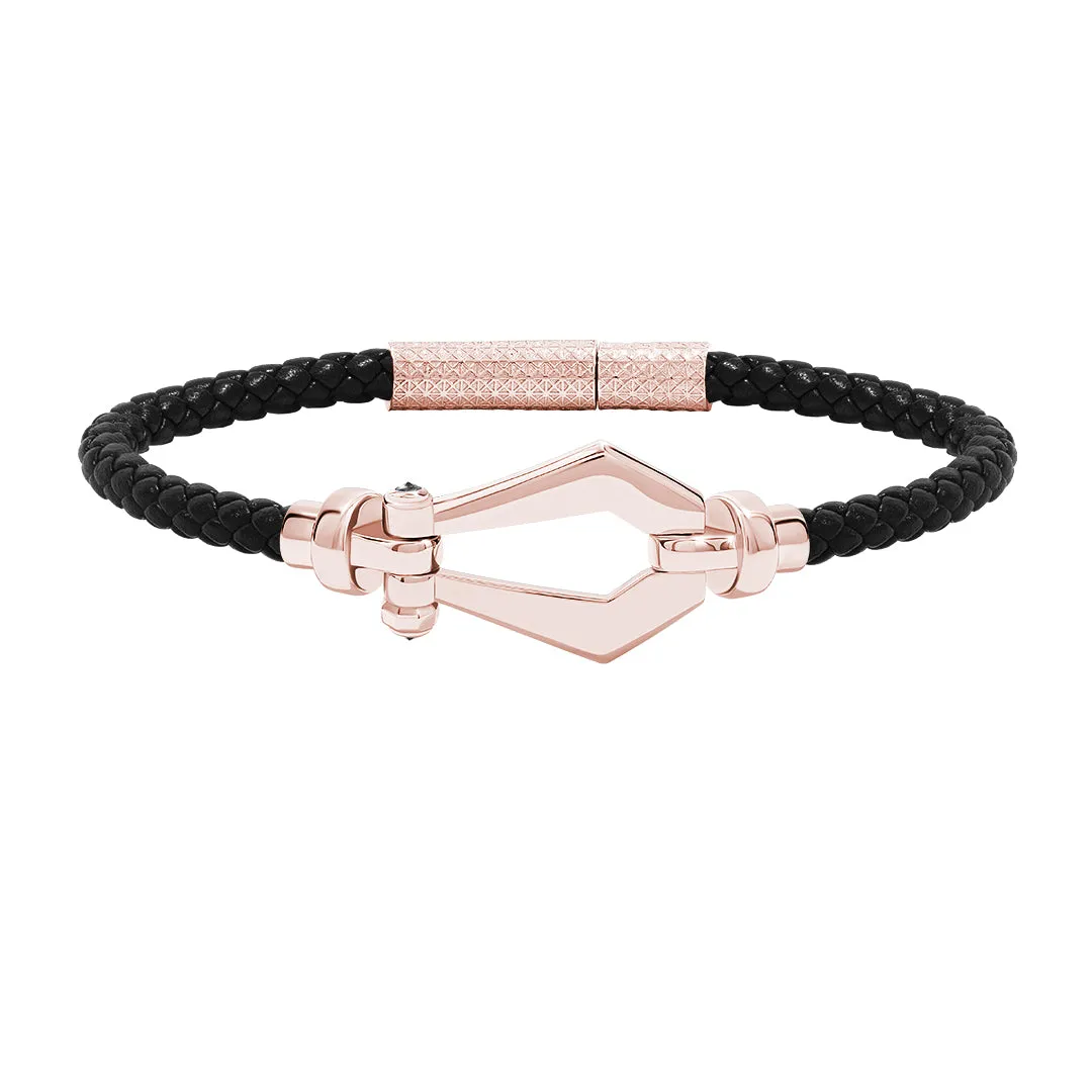 Premium Buckle Leather Bracelet in Gold