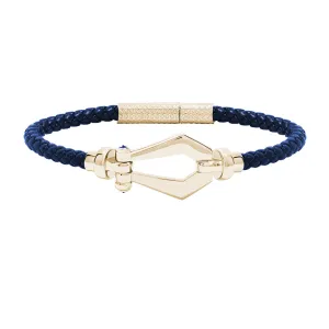 Premium Buckle Leather Bracelet in Gold