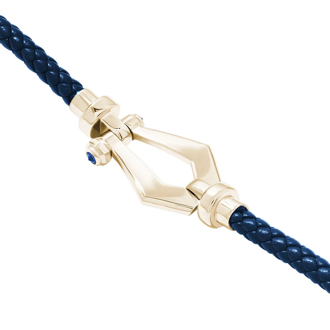 Premium Buckle Leather Bracelet in Gold