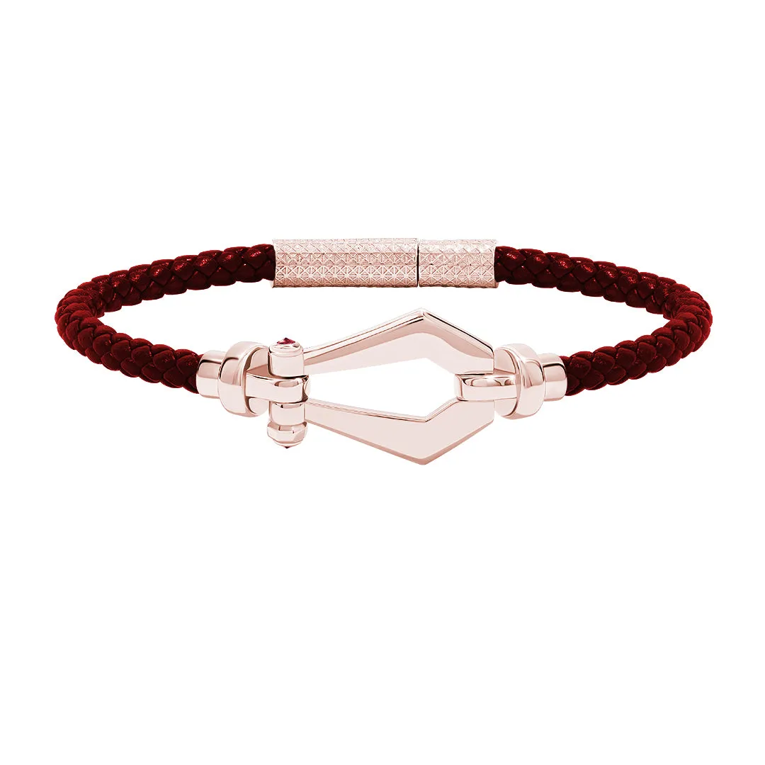Premium Buckle Leather Bracelet in Gold