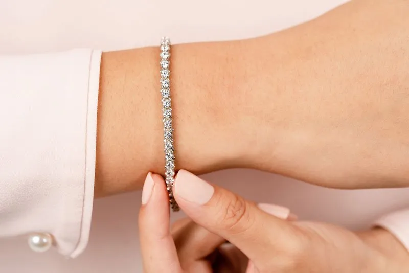 Prong Set Diamond Strand Lab-Grown Diamond Tennis Bracelet with 13.50 ct.(finished) 5mm