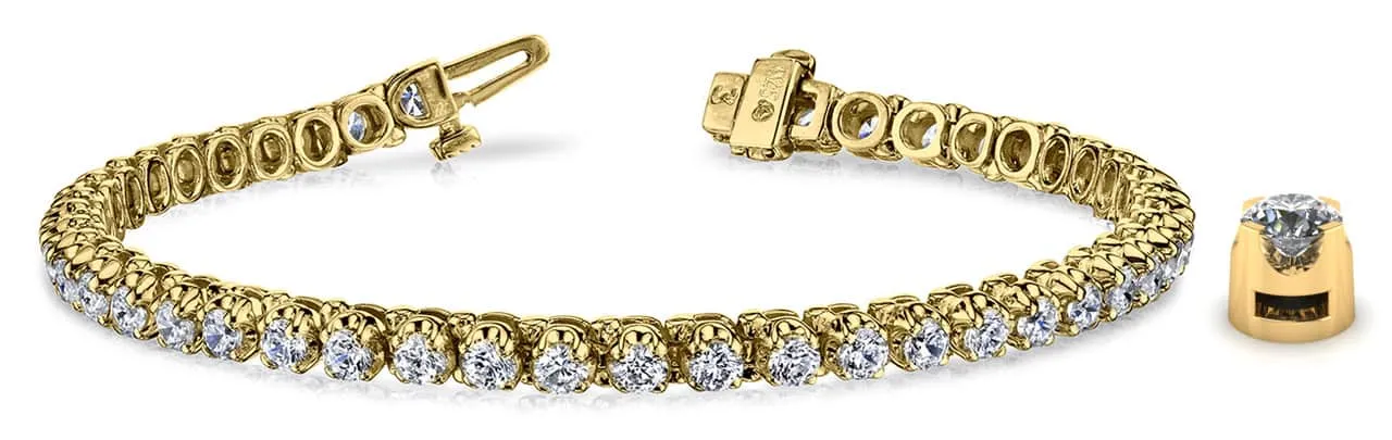 Prong Set Diamond Strand Lab-Grown Diamond Tennis Bracelet with 13.50 ct.(finished) 5mm