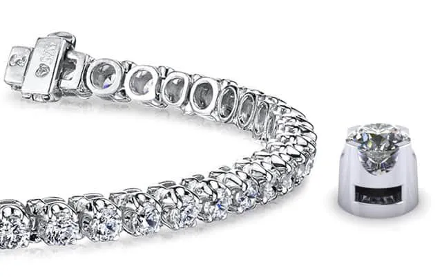 Prong Set Diamond Strand Lab-Grown Diamond Tennis Bracelet with 13.50 ct.(finished) 5mm