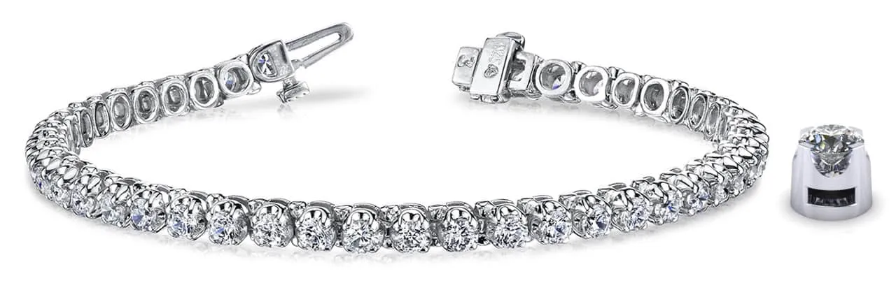 Prong Set Diamond Strand Lab-Grown Diamond Tennis Bracelet with 2.82 ct.(finished) 2.5mm