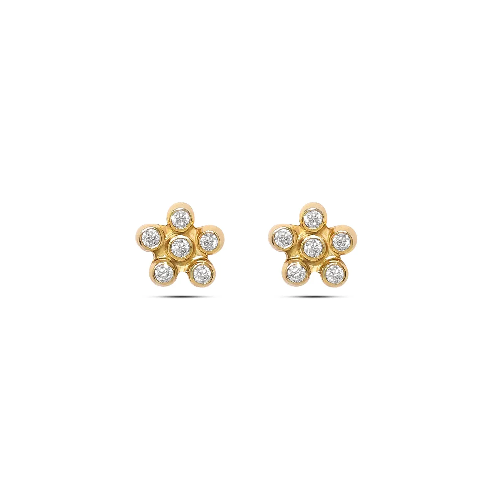 Pure Silver Earrings - Cluster of White CZ Radiance
