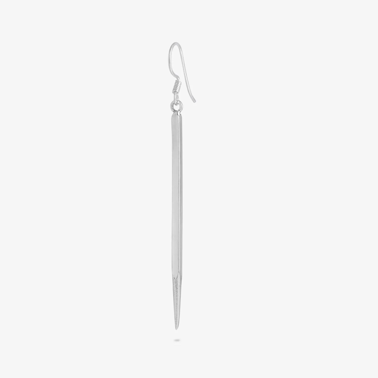 Pure Silver Earrings - Dazzling Pencil-Shaped Design