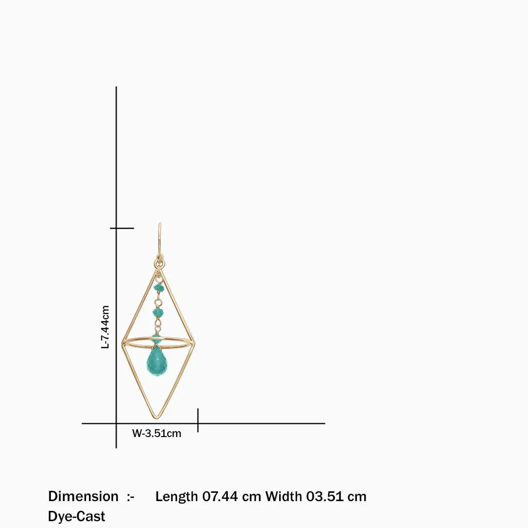 Pure Silver Earrings - Gold Plated Green Garnet Dangle