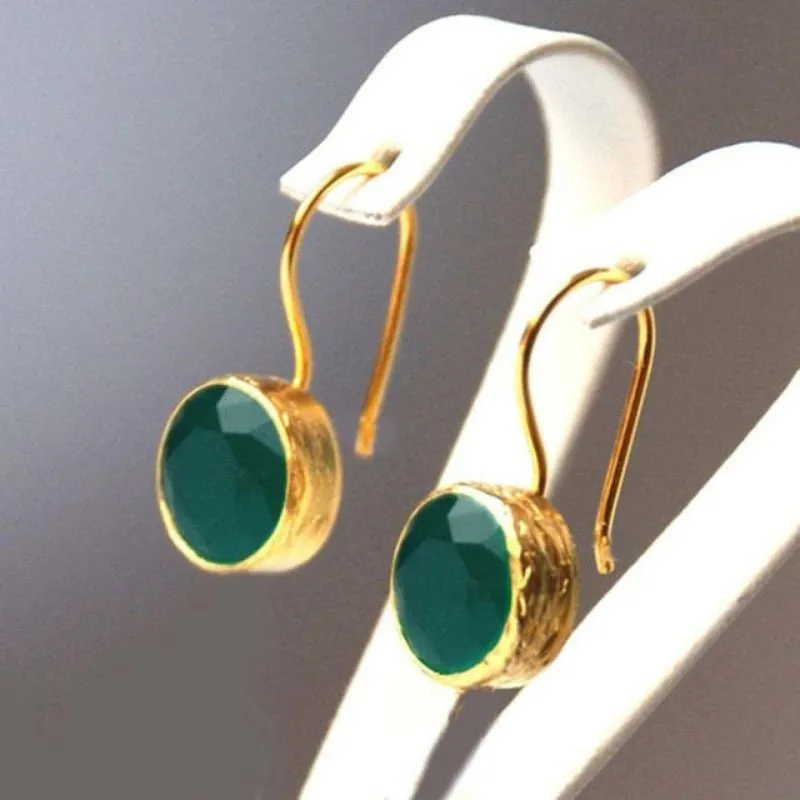 Purple Green Zircon Earrings Long Teardrop For Women  Wedding Jewelry