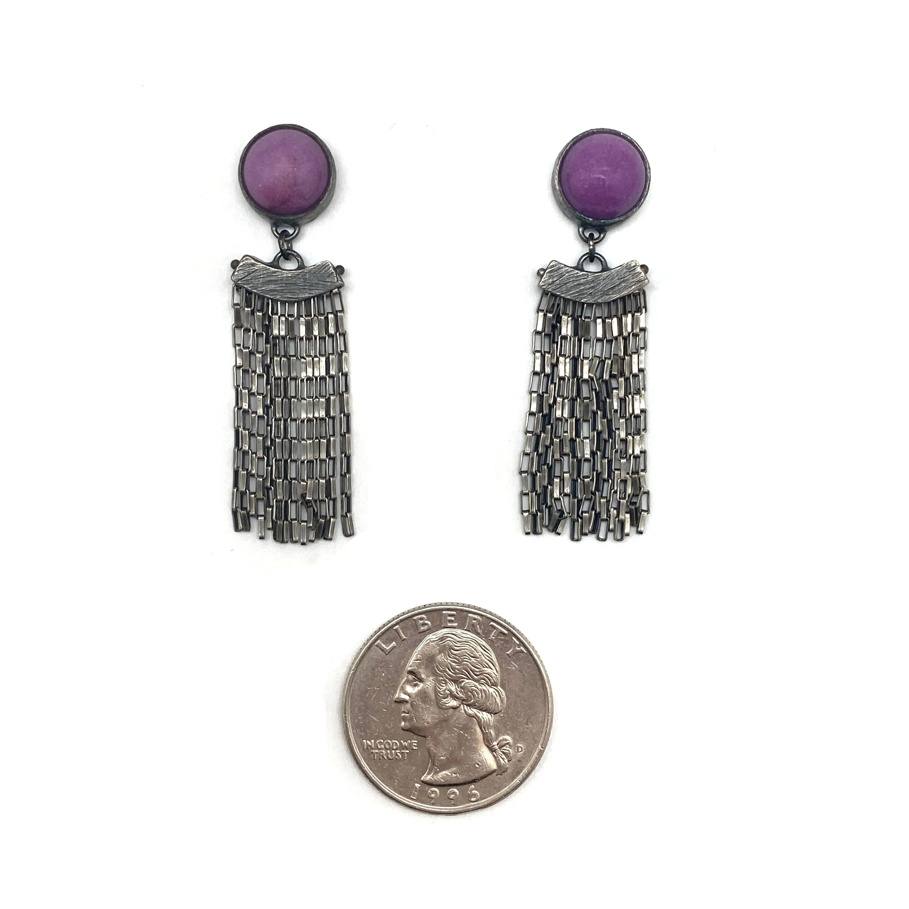 Purple Phosphosiderite Fringe Earrings