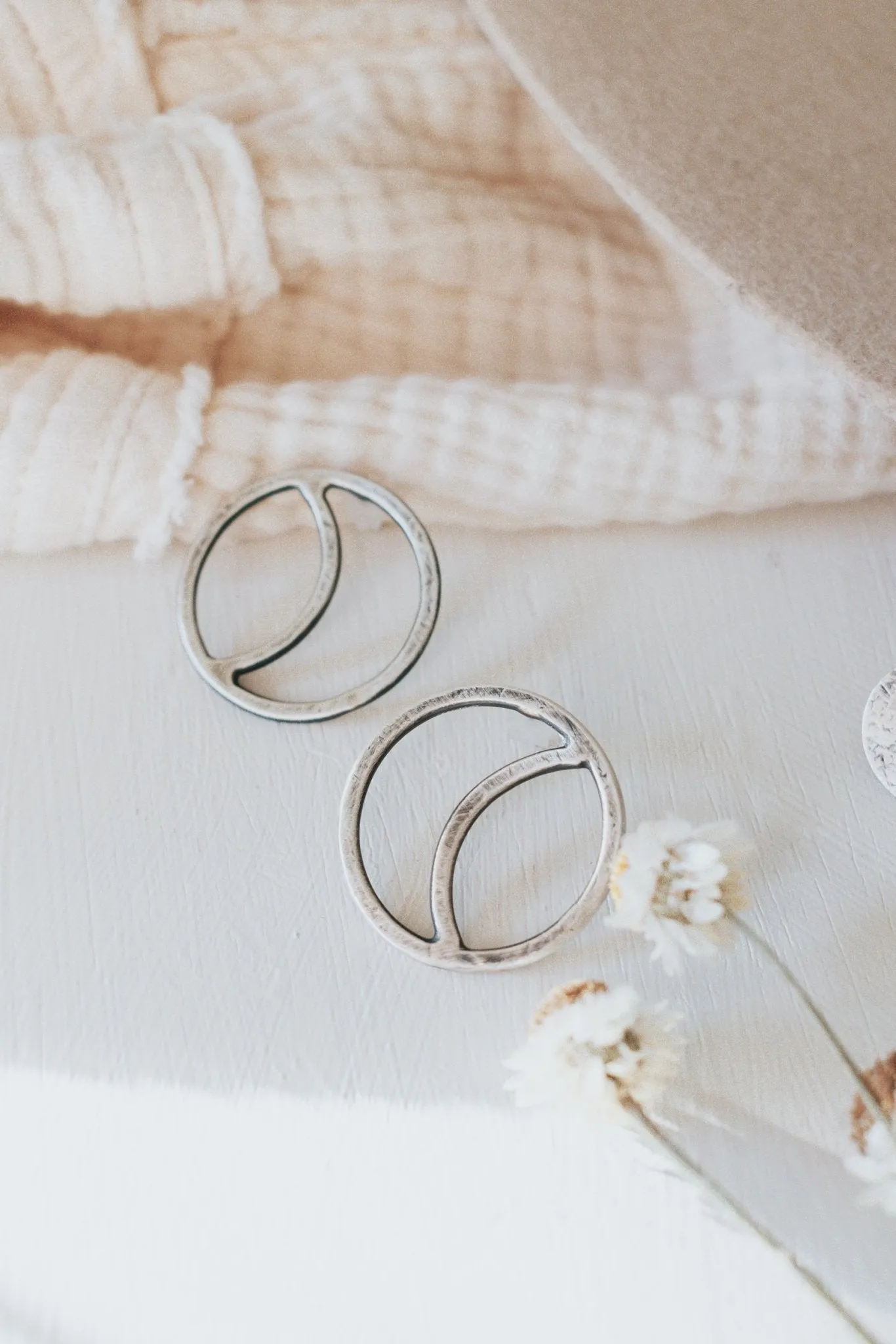 Quarter Moon Stud Earrings - one pair left!