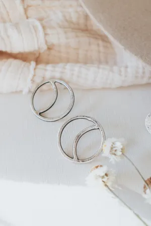 Quarter Moon Stud Earrings - one pair left!