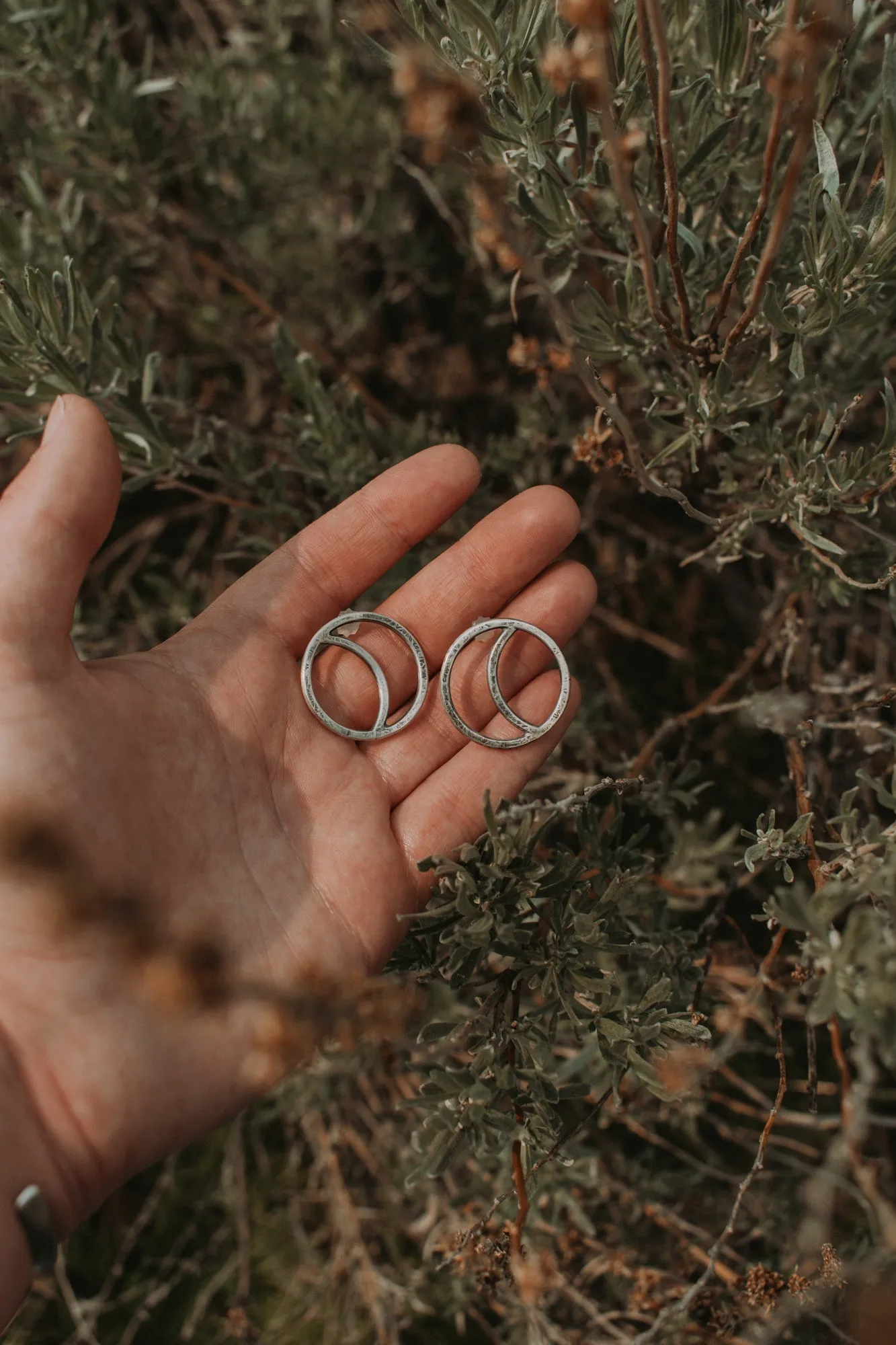 Quarter Moon Stud Earrings - one pair left!