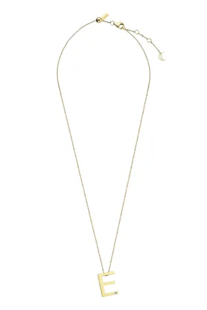 "E" NECKLACE W/ A SINGLE DIAMOND
