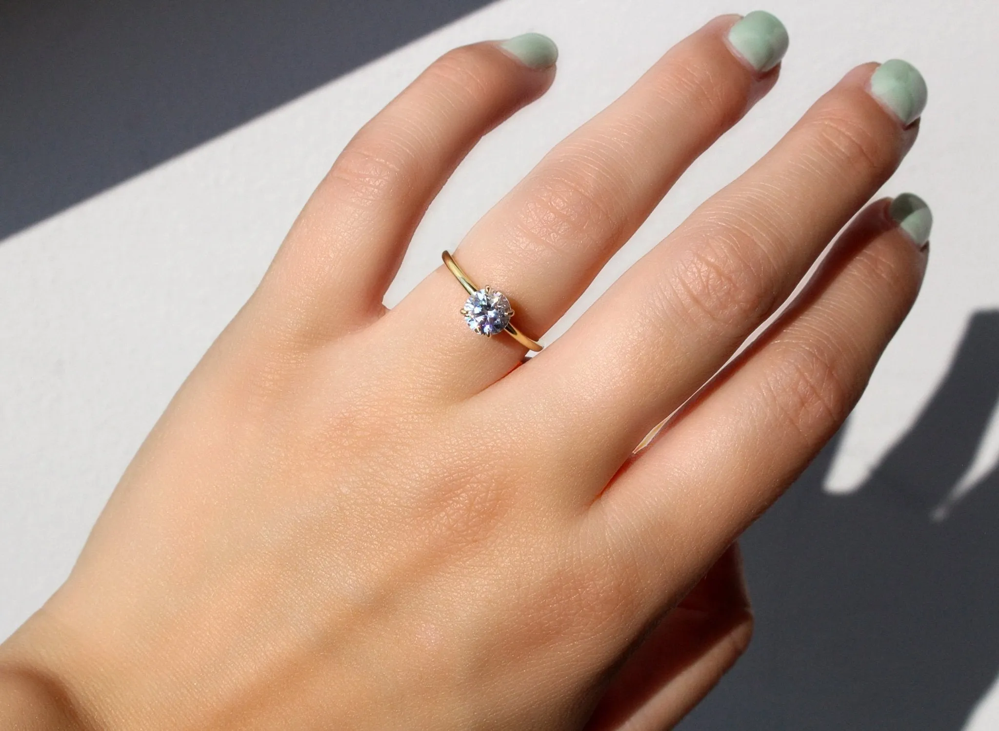 "Pixie" Hidden Halo 4-Prong Diamond Engagement Ring Mount with North/South Option
