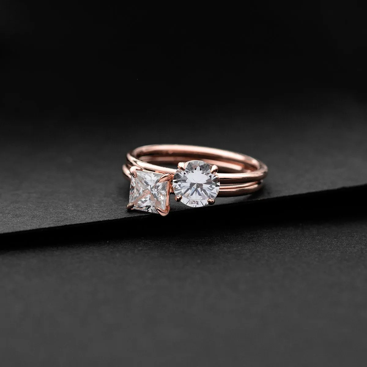 "Pixie" Hidden Halo 4-Prong Diamond Engagement Ring Mount with North/South Option