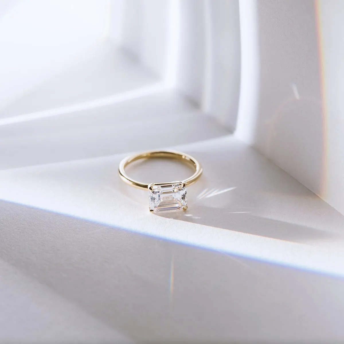 "Pixie" Hidden Halo 4-Prong Diamond Engagement Ring Mount with North/South Option