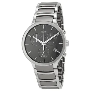 Rado Centrix Chronograph Dark Grey Dial Platinum-tone Ceramic Men's Watch R30122122