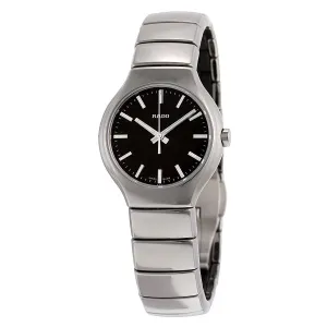 Rado True Black Dial Platinum-tone Ceramic Ladies Watch R27656162