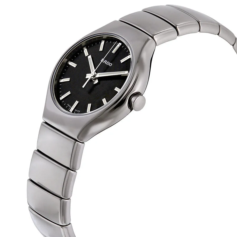 Rado True Black Dial Platinum-tone Ceramic Ladies Watch R27656162