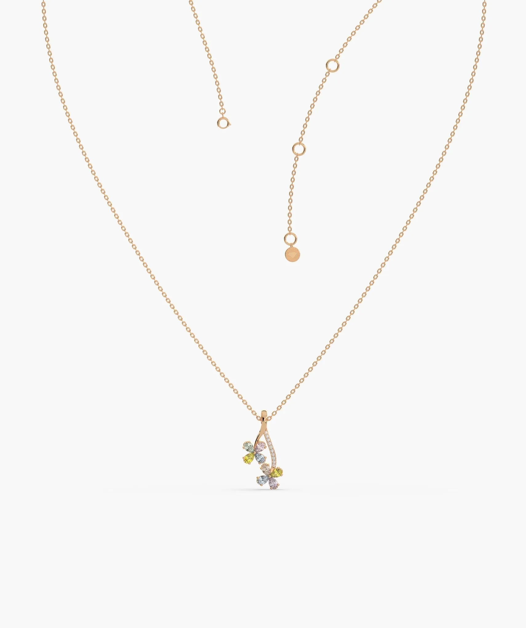 Rainbow Bloom 14K Gold Necklace
