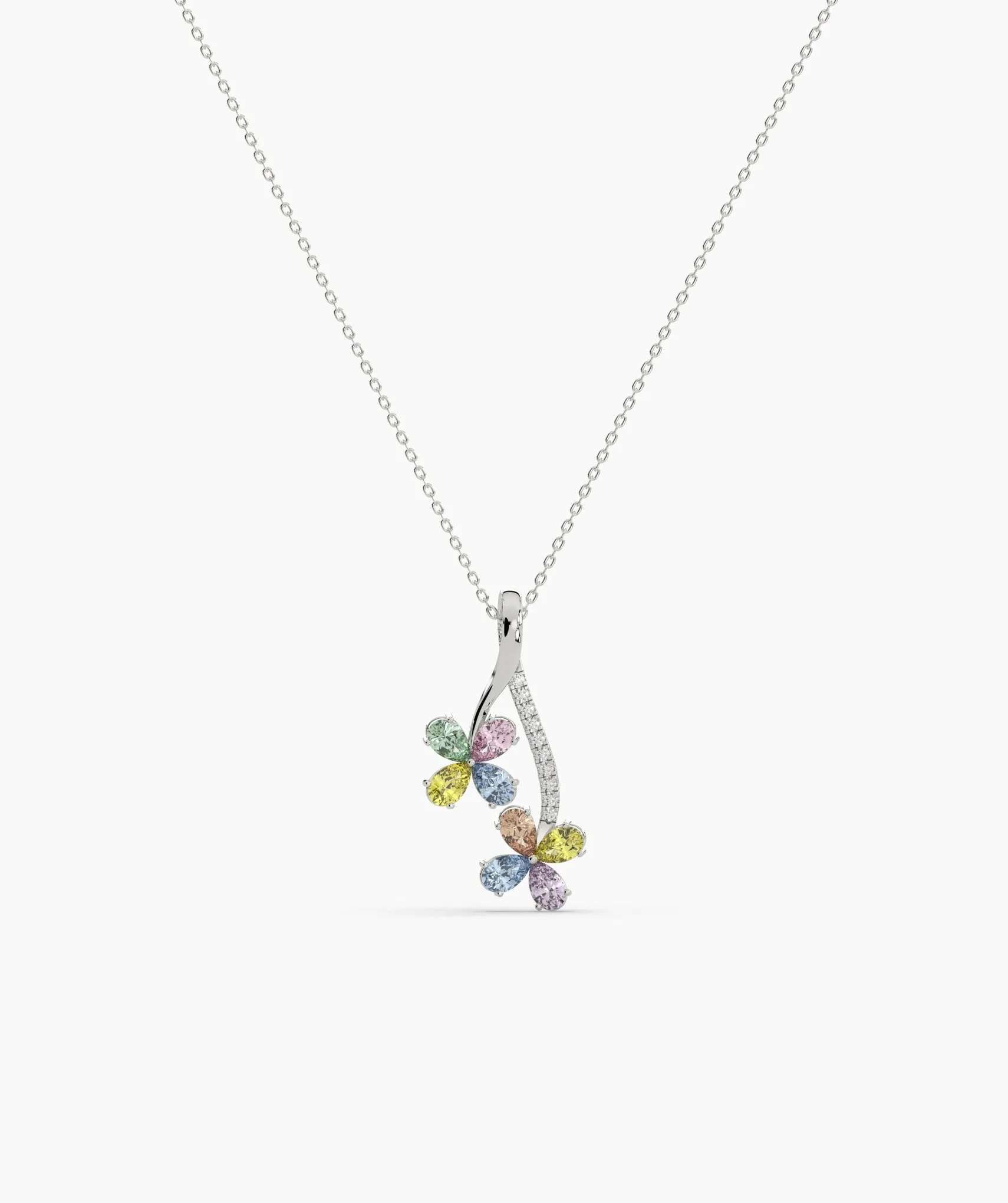 Rainbow Bloom 14K Gold Necklace