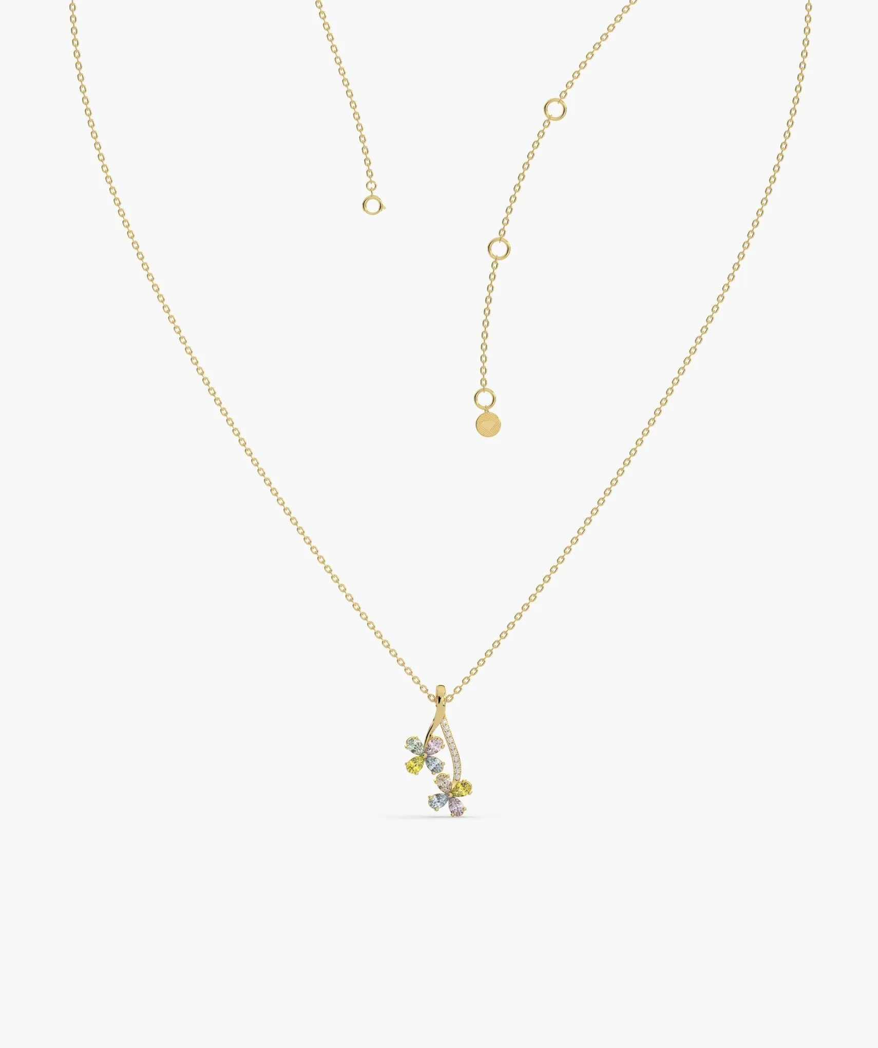 Rainbow Bloom 14K Gold Necklace