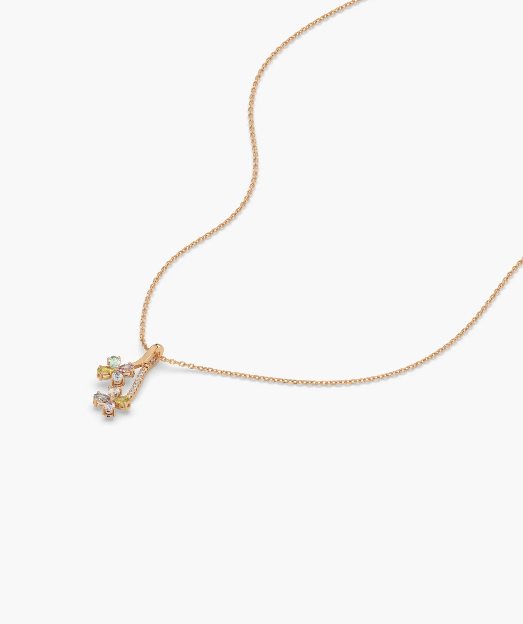 Rainbow Bloom 14K Gold Necklace