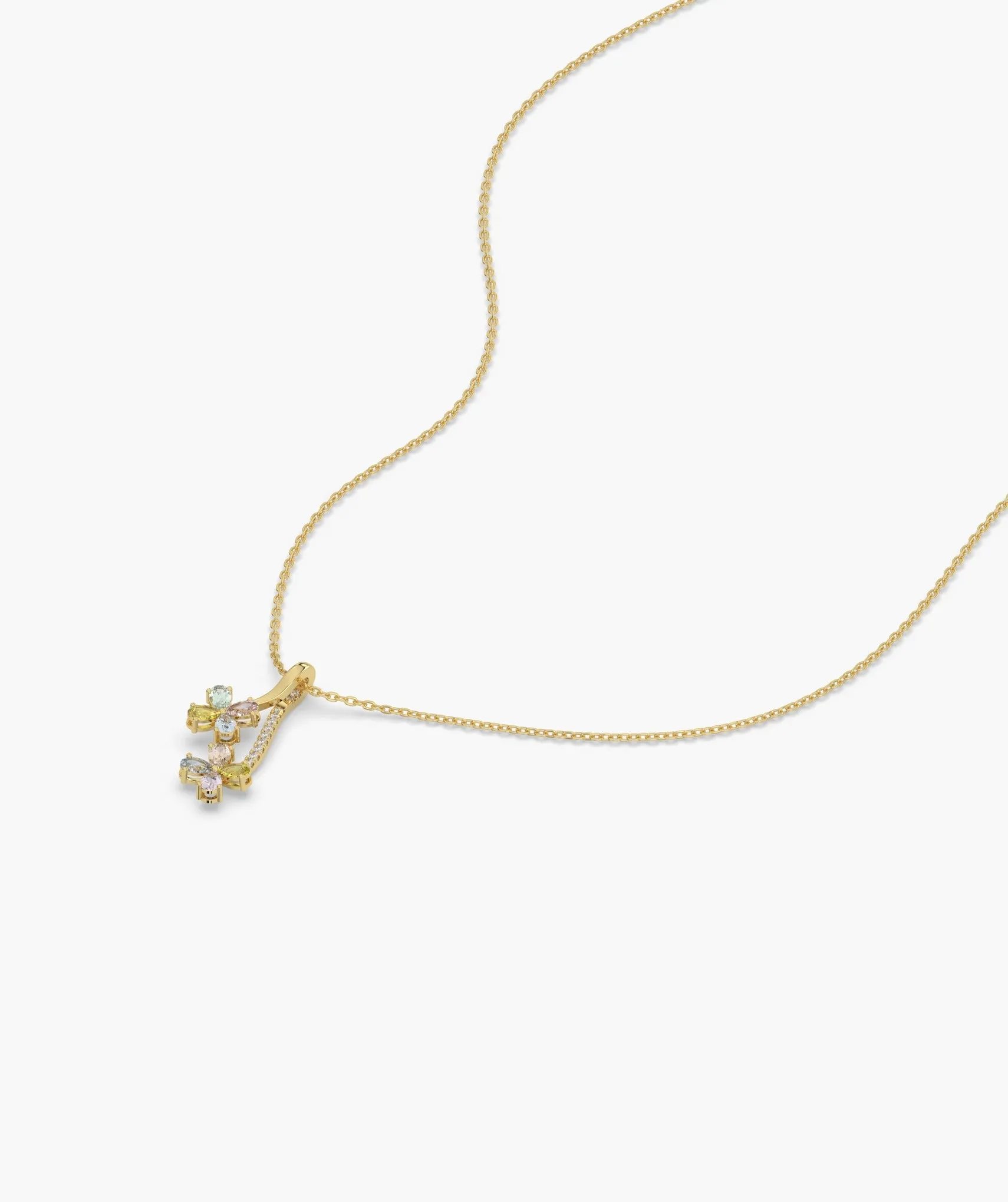 Rainbow Bloom 14K Gold Necklace