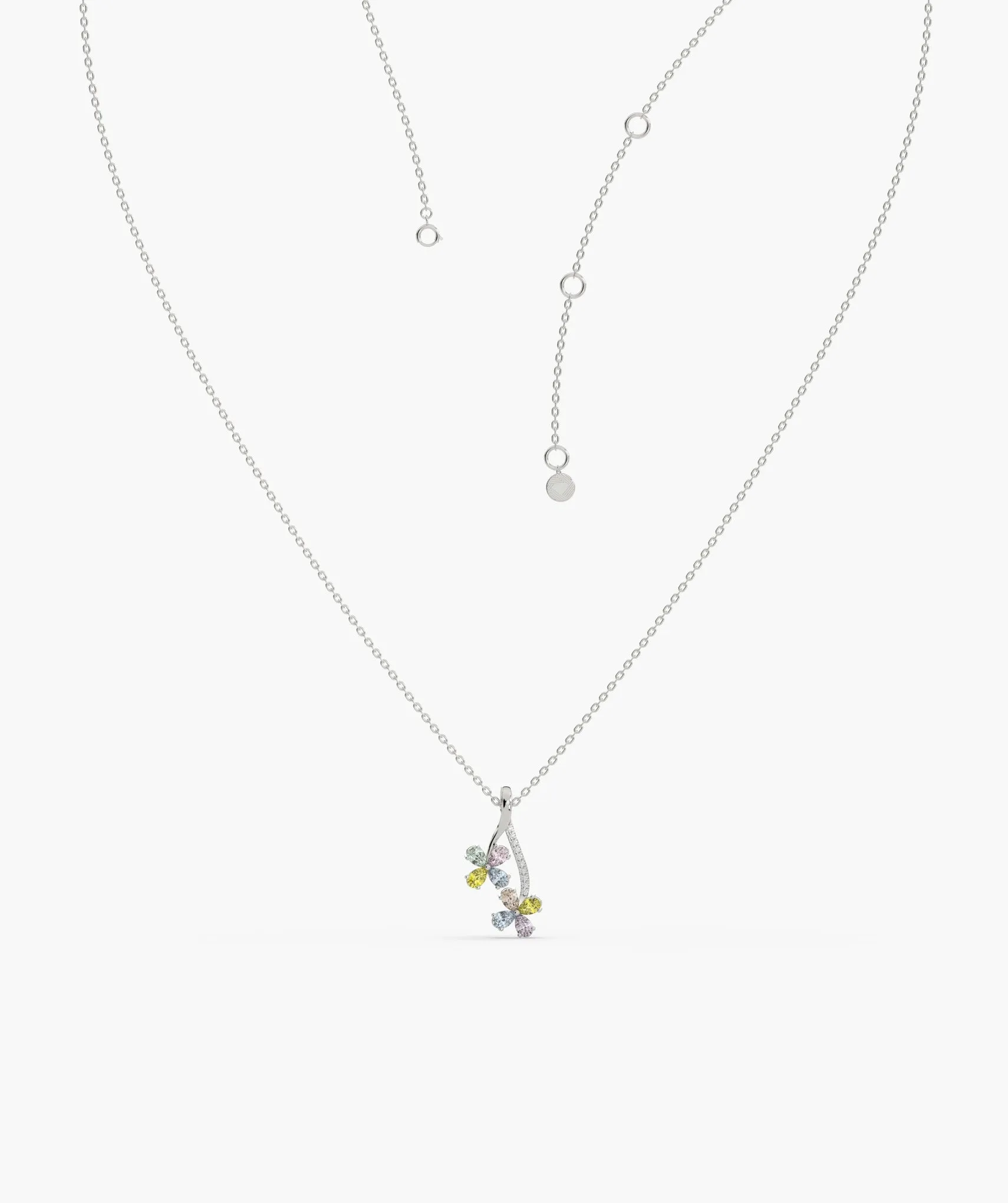 Rainbow Bloom 14K Gold Necklace