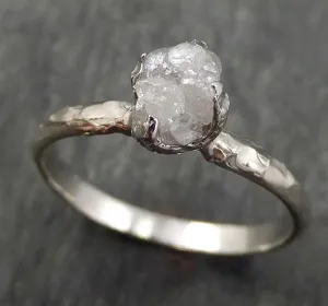 raw rough uncut diamond engagement ring rough diamond solitaire 14k white gold conflict free diamond wedding promise byangeline 0354 Alternative Engagement