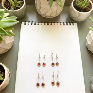 Rhodolite Garnet - January Shenanigans Pendulum Nest Silver and Gold Mixed Metal Earrings