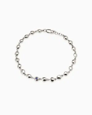 Ripple Stone Bracelet | Solid White Gold