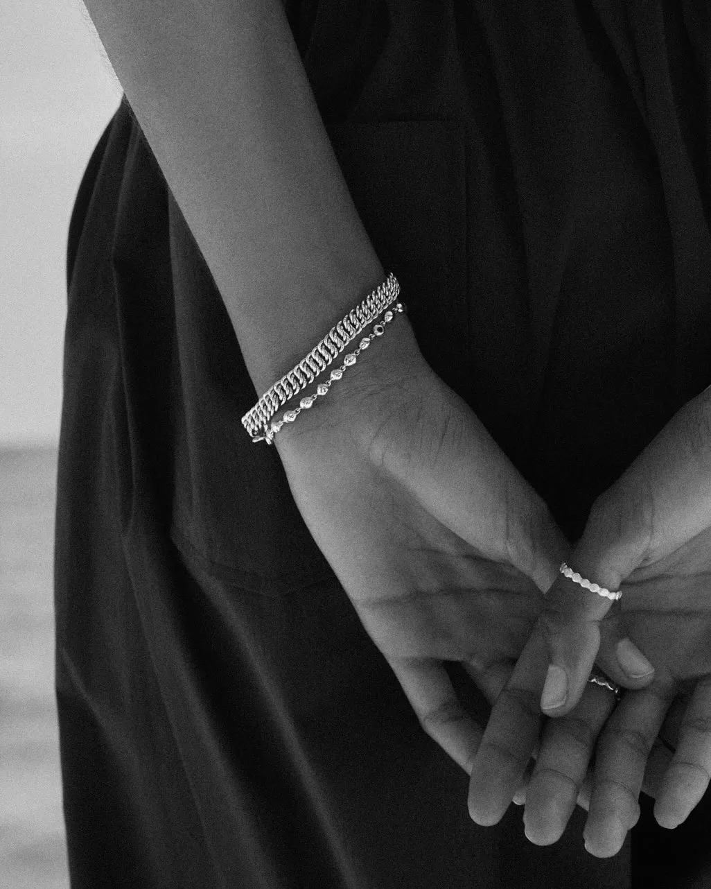 Ripple Stone Bracelet | Solid White Gold