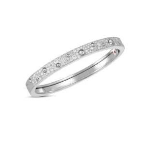 Roberto Coin Pois Moi Luna Diamond Pavé Bangle in 18K White Gold