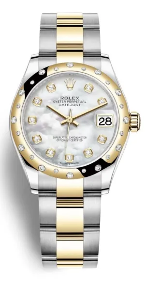 Rolex Datejust 31 Mother of Pearl Diamond Dial Automatic Ladies Steel and 18kt Yellow Gold Oyster Watch 278343DGYDO 278343MDO