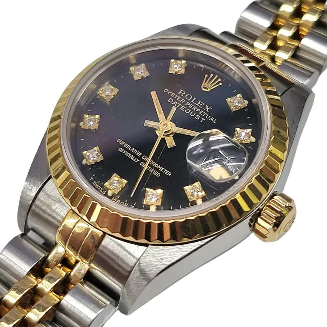 Rolex Datejust 69173 Half Gold Diamond  Dial Automatic Watch 26mm