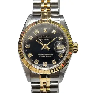 Rolex Datejust 69173 Half Gold Diamond  Dial Automatic Watch 26mm