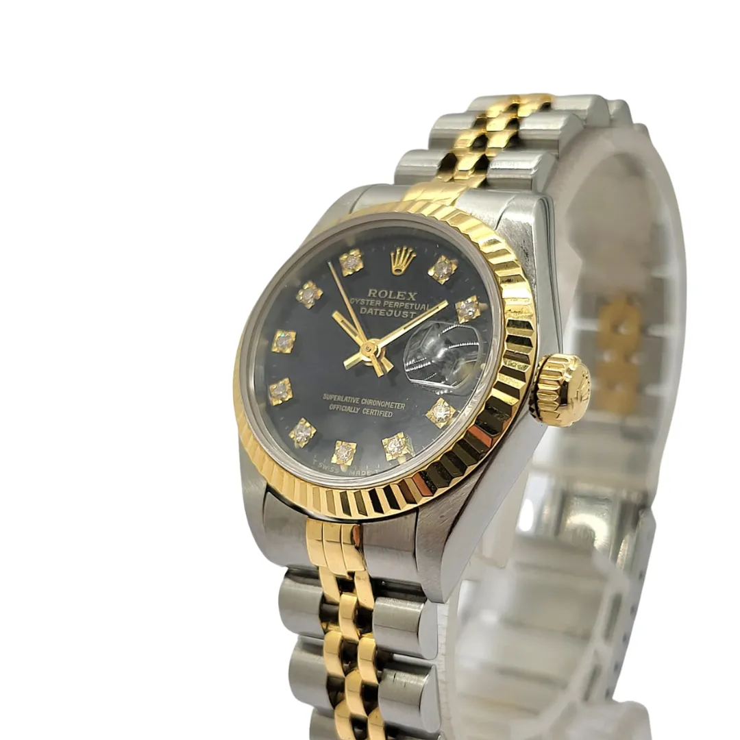Rolex Datejust 69173 Half Gold Diamond  Dial Automatic Watch 26mm