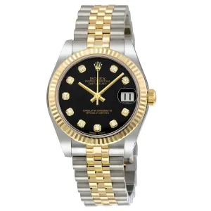 Rolex Datejust Lady 31 Black Dial Stainless Steel and 18K Yellow Gold Jubilee Bracelet Automatic Watch 178273BKDJ