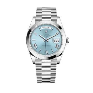 Rolex Day-Date 228206 Platinum Ice Blue Roman Dial
