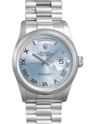 Rolex Day Date Blue Roman Dial President Bracelet Men's Watch 118206BLR 118206-BLR