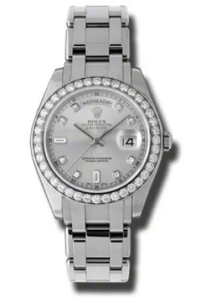 Rolex Day-Date Grey Diamond Dial Platinum Automatic Men's Watch 18946GYDPM