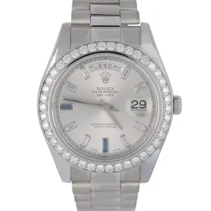 Rolex Day-Date II President 18k Gold FACTORY DIAMOND SAPPHIRE 41mm 218349 Watch