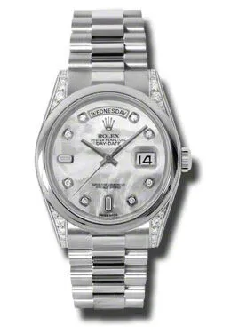 Rolex Day-Date Mother Of Pearl Dial Platinum President Automatic Men's Watch 118296MDP