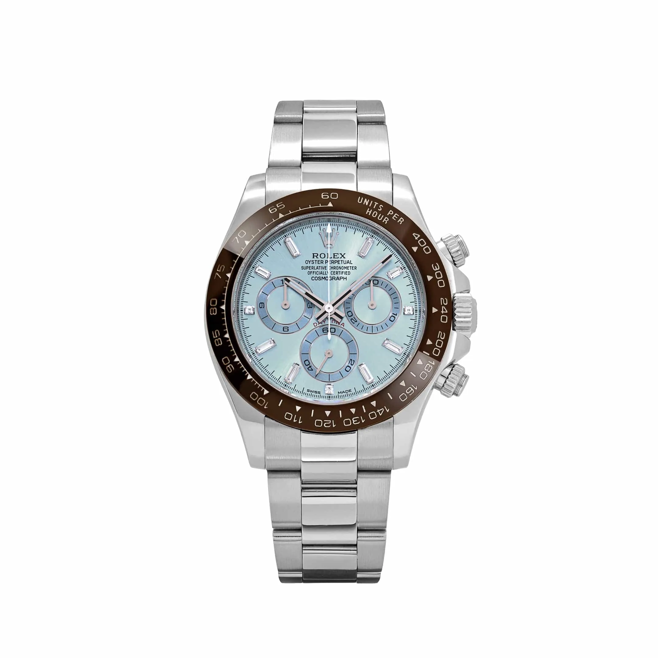 Rolex Daytona 116506 Platinum Ice Blue Baguette Diamond Dial (2015)