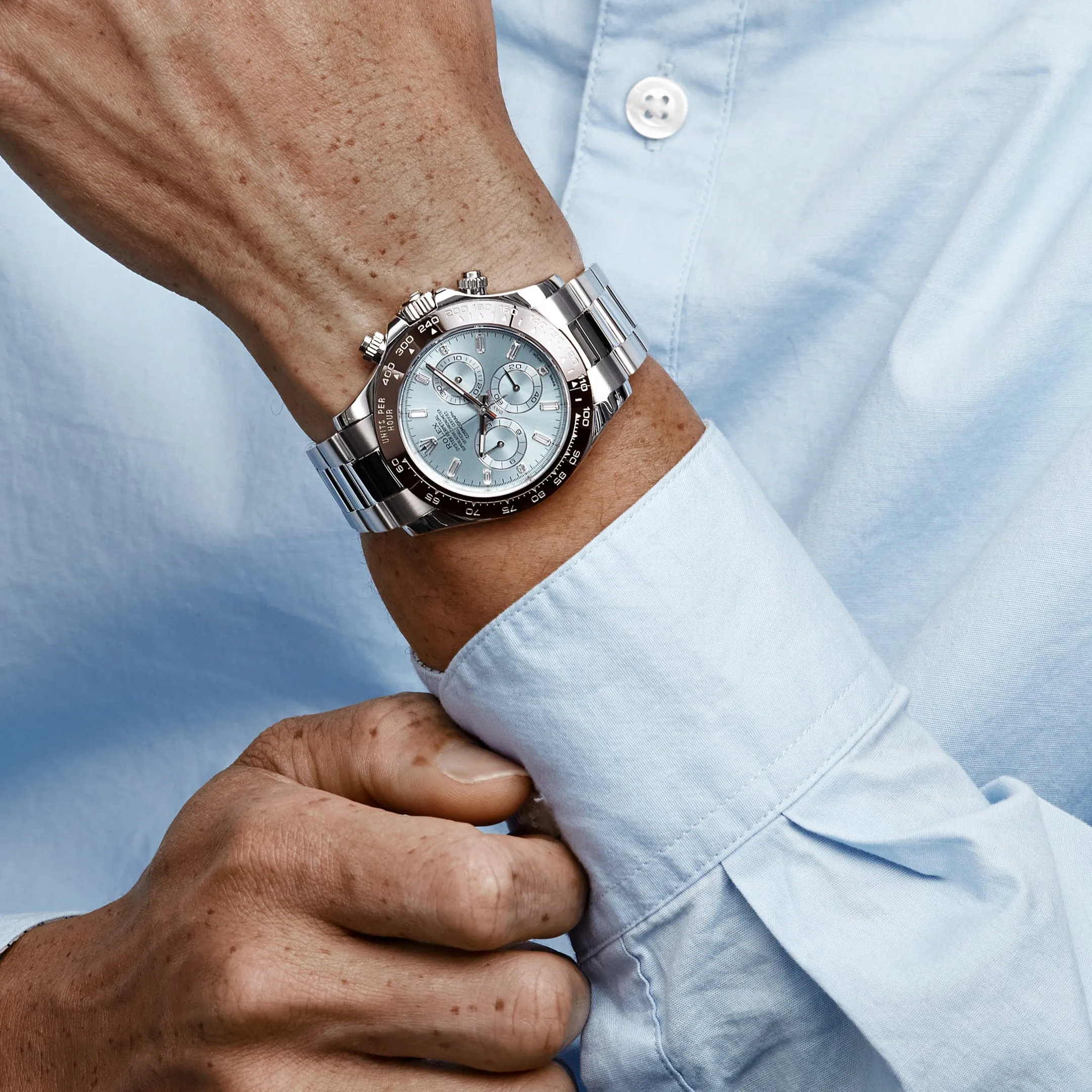 Rolex Daytona 116506 Platinum Ice Blue Baguette Diamond Dial (2015)