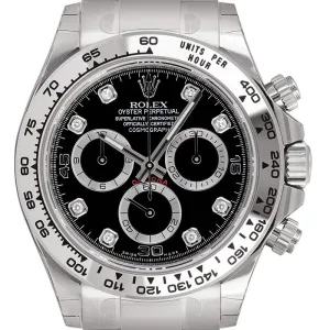 Rolex Daytona 18ct White Gold Black/Diamonds 116509