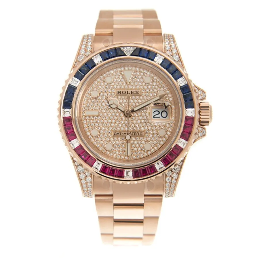Rolex GMT-Master II GMT Diamond Diamond Pave Dial Men's Watch 126755SARU-PAVE