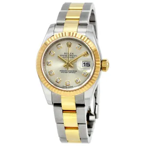 Rolex Lady Datejust 26 Silver Dial Stainless Steel and 18K Yellow Gold Oyster Bracelet Automatic Watch 179173SDO