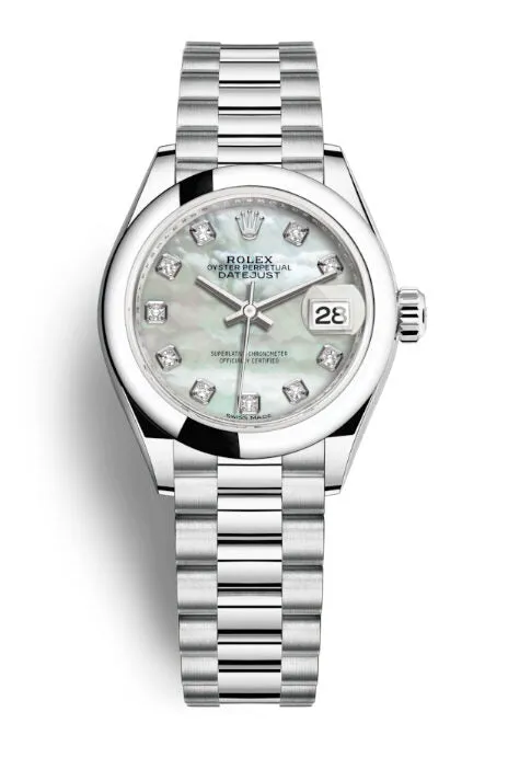 Rolex Lady-Datejust Mother of Pearl Dial Automatic Platinum President Watch 279166MDP